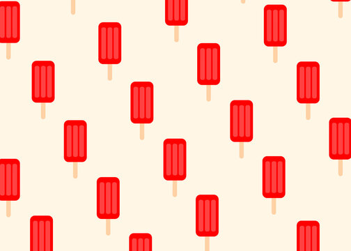 Minimalist red popsicle pattern for summer background