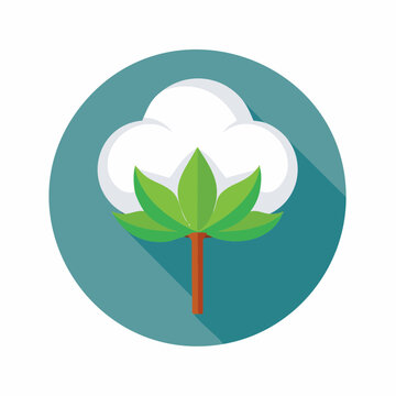 Flat icon of a cotton plant boll
