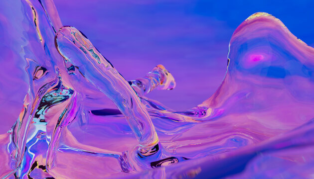Abstract vivid water fluid in dynamic colorful conceptual art