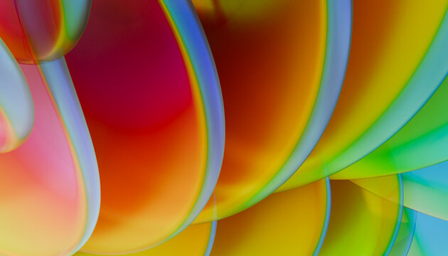 Abstract multi colored 3D curved graphic background with copy space
