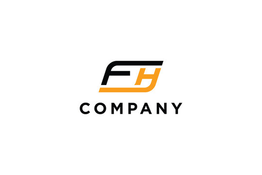 letter fh abstract business logo modern design minimalist template