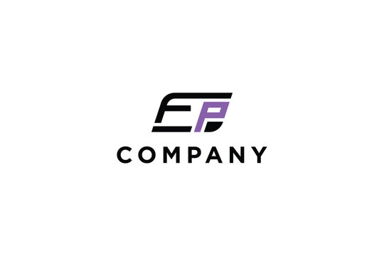 letter fp abstract business logo modern design minimalist template