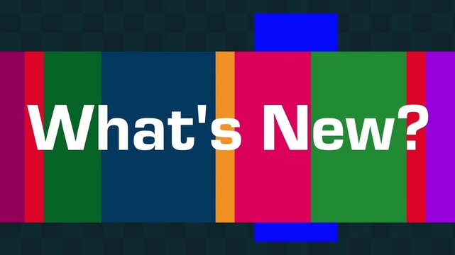 Whats New Colorful Stripes Shaking Blue Background Text 