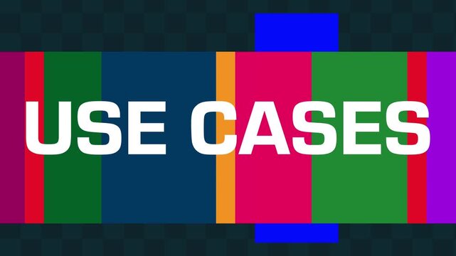 Use Cases Colorful Stripes Shaking Blue Background Text 