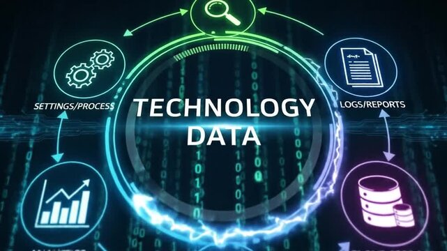 Technology Data Visualization Exploring Digital Transformation and Innovation.