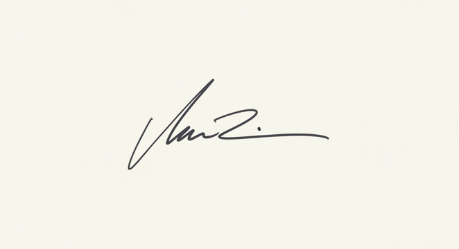 Handwritten Signature on a Plain Background.
