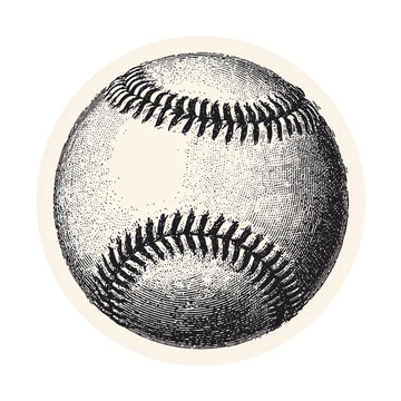 Vintage Halftone Baseball Sticker - Retro Sport Decal Isolated on Transparent Background (PNG)