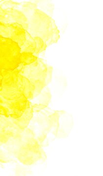 Vibrant Display Of Yellow Watercolor Splashes Against White Background Main Subject Abstract Representation Created By Strokes Vary In Intensity From