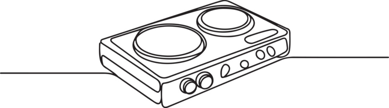 laboratory hot plates. Laboratory minimalist concept. one line art icon drawing vector