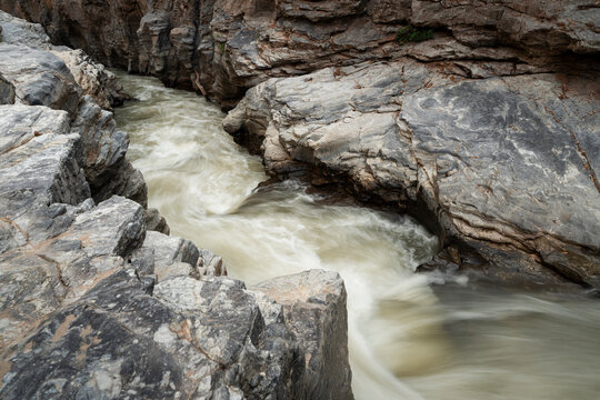 water flowing over rocks