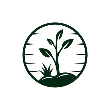 green leaves logo vector template illustration
