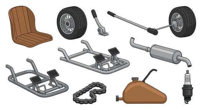 Vintage Go-Kart and Classic Buggy Build Parts Set