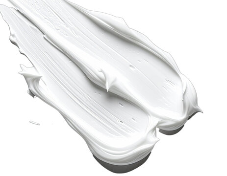 Thick white creamy substance with smooth textured brush strokes