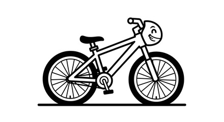 Obraz premium Black and white bicycle illustration.