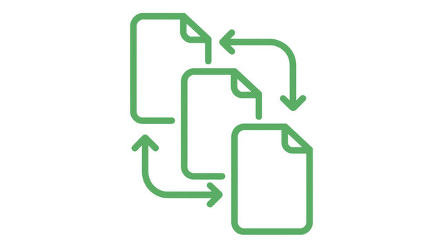 Green document icon workflow cycle