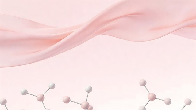 Pink fabric and molecular structures