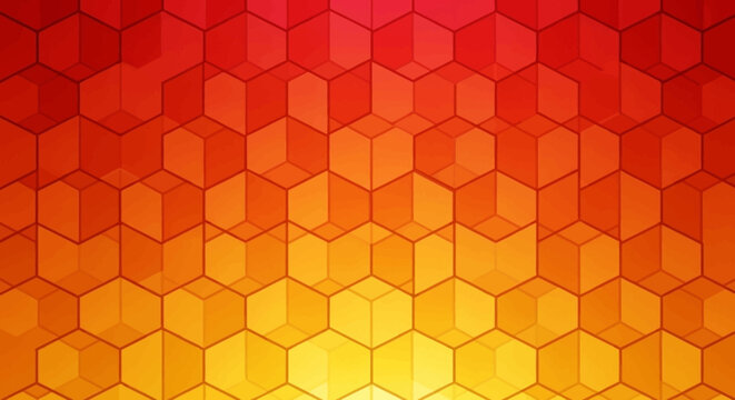 Vibrant gradient hexagonal pattern background.