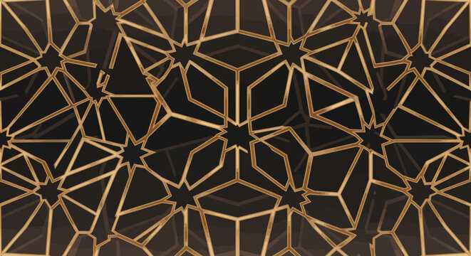 Intricate geometric pattern with gold lines.