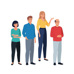 Fototapeta premium Diverse group of people standing together, vector illustration