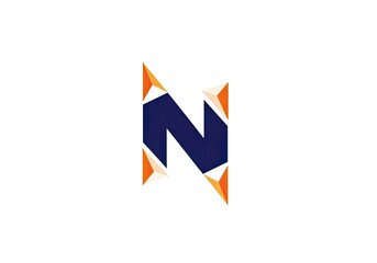 Fototapeta premium Abstract geometric letter N logo icon on white background