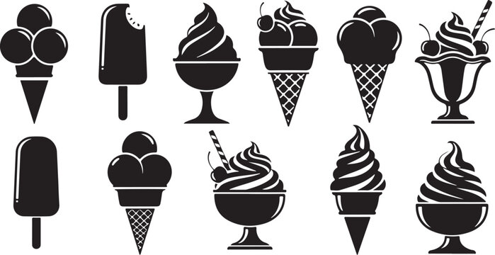 Black and white ice cream dessert frozen treat sweets food