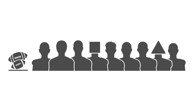 Diverse Group of People with Unique Heads and Objects.