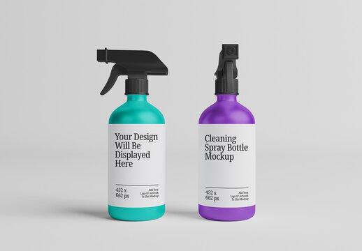Cleaning Spray Bottle Mockup