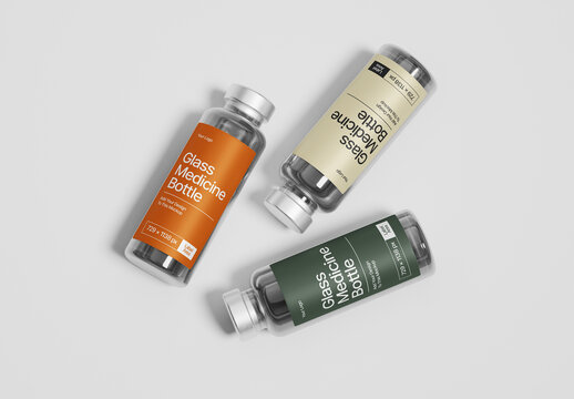 Glass Medicine Bottle Mockup
