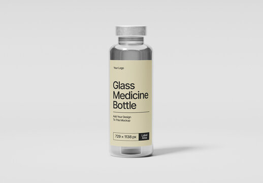 Medicine Glass Container Mockup