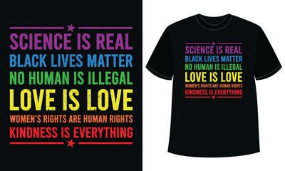 Fototapeta premium Science Love Equality Message T Shirt Design