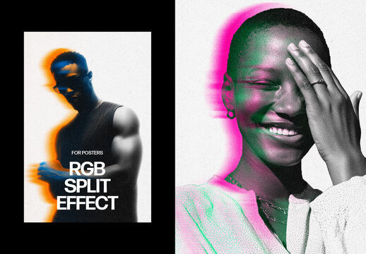 RGB Split Photo Effect &ndash; Motion for Poster & Social Media (PSD)