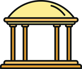 Pavilion icon representing traditional architecture with dome and columns © anatolir