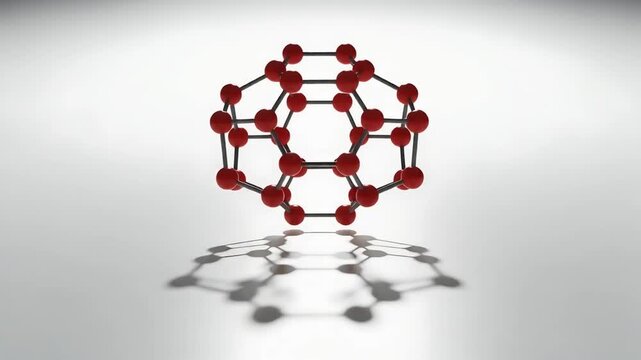 C60 Fullerene Buckyball Molecular Structure 3D Render - Nanotechnology Science Chemistry.