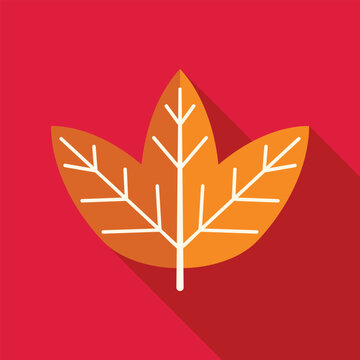 Stylized orange and yellow autumn leaf creating seasonal concept