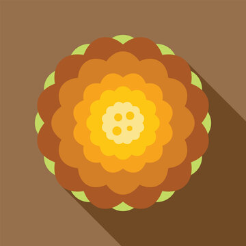 Flower icon featuring a marigold design with long shadow