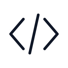 Obraz premium Code Brackets Line Icon — Programming Developer Vector Symbol