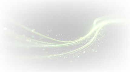 Wavy green glow with sparkles isolated on transparent background, creates a lively design for digital art or graphic projects, light overlay, PNG © tanandaa