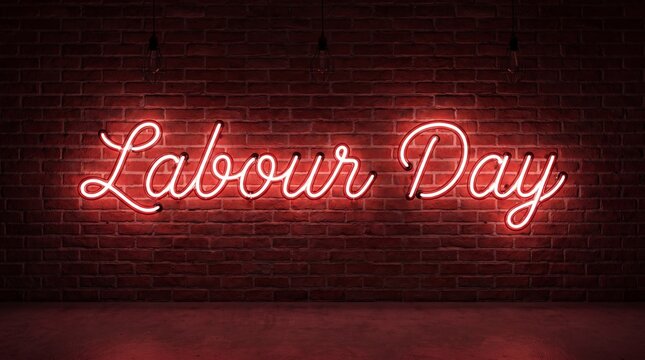 red neon script sign on brick wall industrial interior glowing tubes cursive lettering urban night scene dramatic light texture background 4K