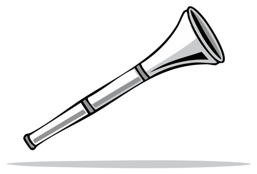 Monochrome stadium horn illustration for cheering sports fans and celebratory events