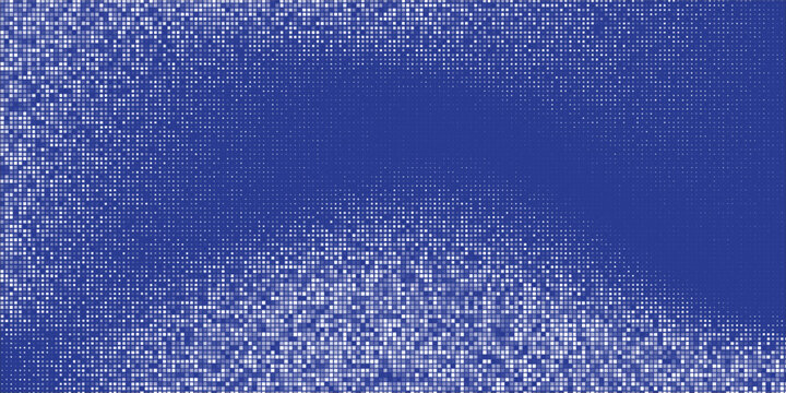 Retro 8-bit video game background with blue square pixel art texture.