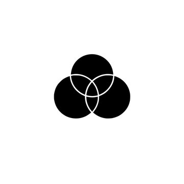 Three overlapping black circles forming a clover icon