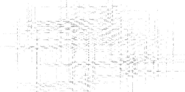 Scattered abstract line segments creating a chaotic network effect on white