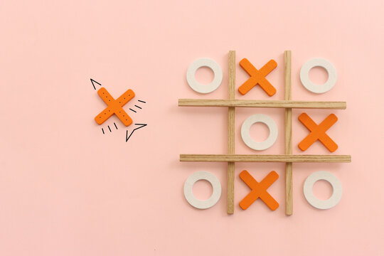 Concept image of unique thinking. Puzzle game cube in the shape of airplane