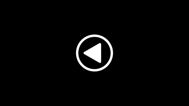 play icon, video play icon for website and mobile design animation on black background. glowing play button animation. Press to play.