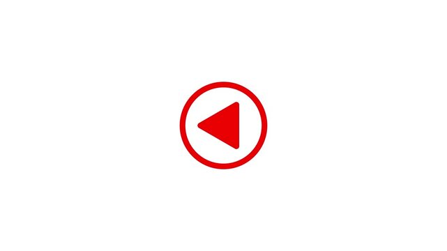 play icon, video play icon for website and mobile design animation on white background. glowing play button animation. Press to play.