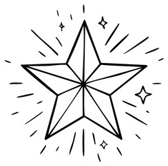 Fototapeta premium Hand Drawn Starburst Illustration Simple Doodle Art Celebration Sparkle