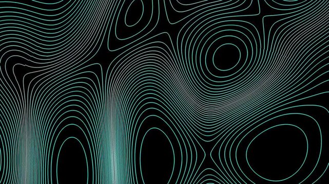Topographic contour lines green glow abstract seamless animation flowing terrain map elevation digital pattern futuristic luminous gradient looping background dynamic wave geometry surface neon grid 