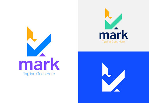 Abstract Letter Mark Logo Template Modern Geometric Monogram Brand Identity Design