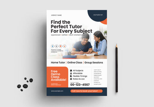 Education Tutor Agency Promotion Flyer Template