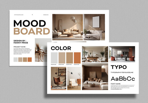 Modern Mood Board Template Layout